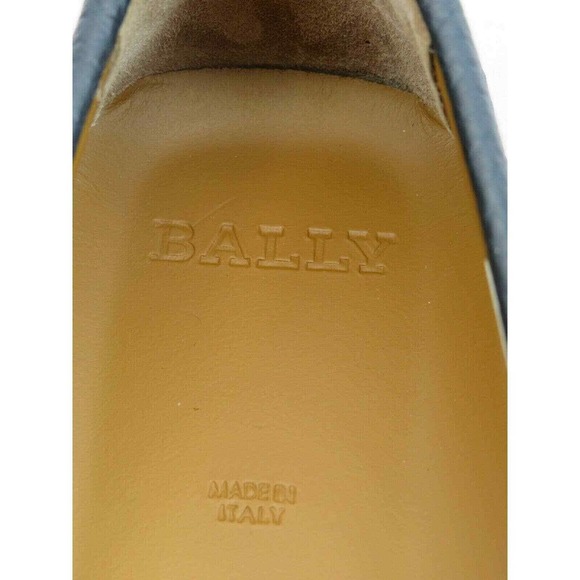 NIB BALLY DRULIO NAVY GRAINED LEATHER METAL LOGO DRIVING LOAFERS US 12 D ITALY main image 11